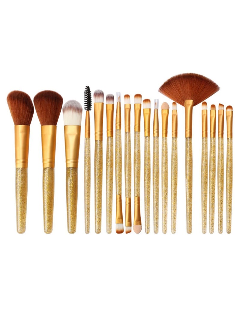 NIBEMINENT 18-Piece Fiber Makeup Brush Set Multicolour - Image 1