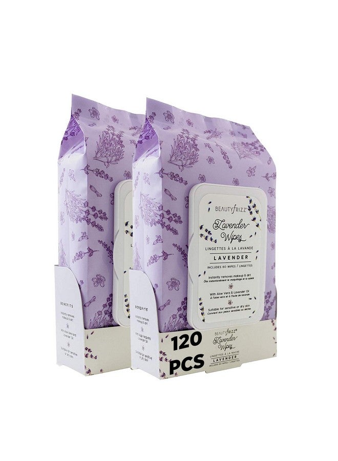 BEAUTYfRIZZ Lavender Face Cleansing Wipes 120 Pcs Gentle Makeup Remover Wipes For Face And Neck Facial Wipes With Aloe Retinol Castor And Vitamin E Enjoy These Lavender Face Wipes - Image 1