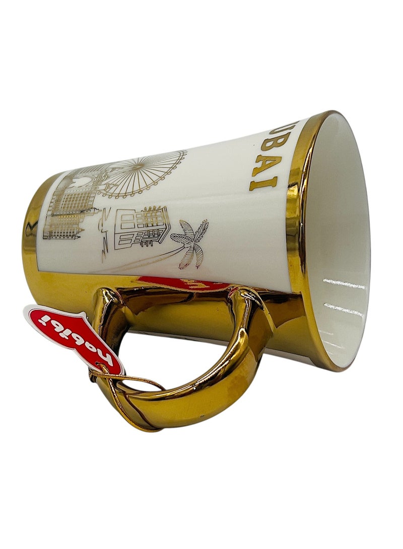 حبيبي كوب حبيبي دبي 300 مل، تصميم ناطحة سحاب من الذهب الأبيض - Image 2