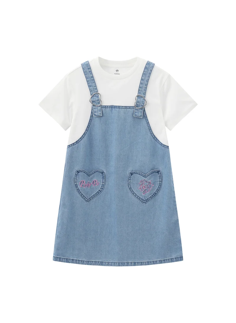 Balabala Kids Girls Denim one-piece dress