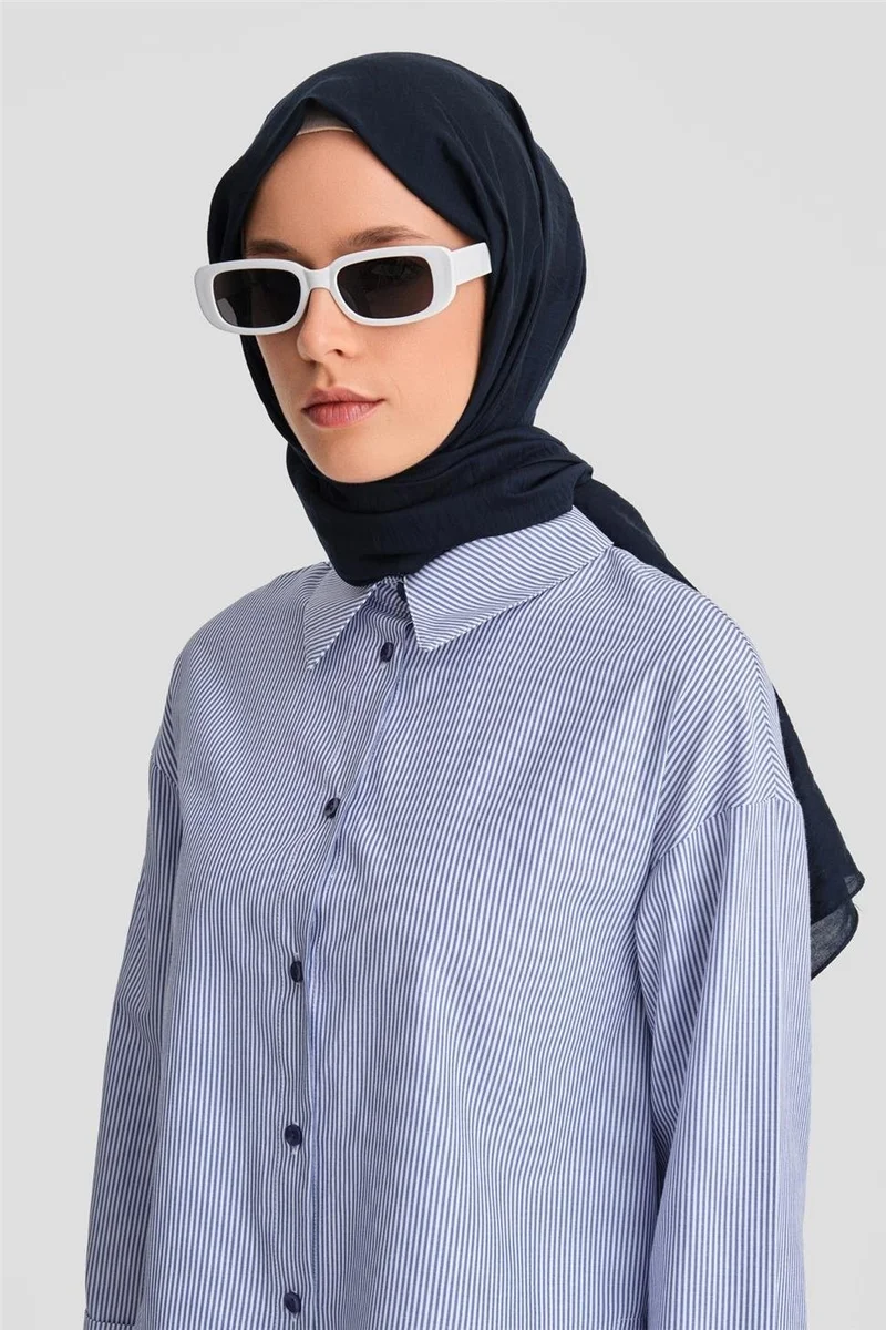 ARMINE Pleated Skirt Striped Suit 24K6851 Indigo