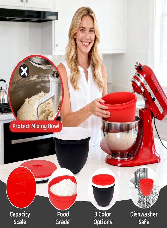 FIMXSD Silicone Bowl Liners with Lids Compatible with KitchenAid Tilt-Head Stand Mixer, Food-Grade Silicone Mixing Bowl Insert for Baking & Proofing, Mixer Accessories, Heat Resistant (3, 4.5 QT) - Image 4