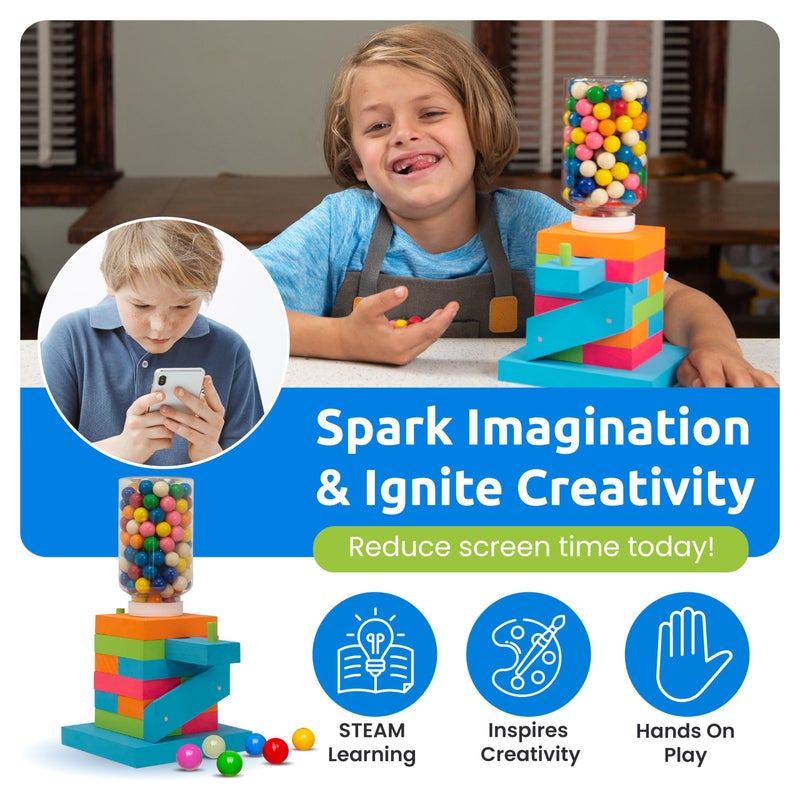 SparkJump DIY Wood Building Kits, STEM Woodworking Kit for Kids, Creative Fun Craft Projects, Great Gift for Boys & Girls (Candy Dispenser, 1-Pack) - Image 5