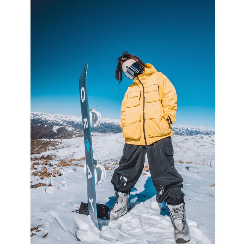 Harbin Little Potato Khaki Spring And Autum Ultra-Loose Waterproof And Windproof Snowboard Pants Ski Wear Men'S And Women'S Pants - Image 3