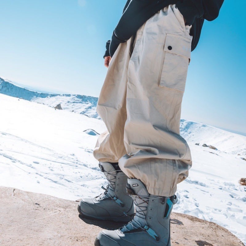 Harbin Little Potato Khaki Spring And Autum Ultra-Loose Waterproof And Windproof Snowboard Pants Ski Wear Men'S And Women'S Pants - Image 5