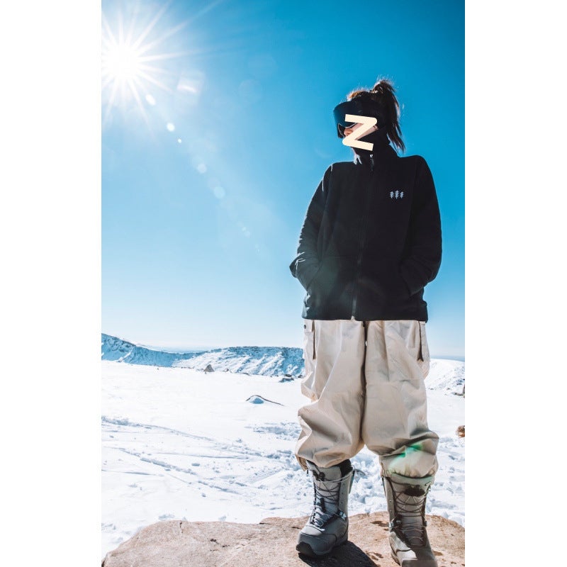 Harbin Little Potato Khaki Spring And Autum Ultra-Loose Waterproof And Windproof Snowboard Pants Ski Wear Men'S And Women'S Pants - Image 1