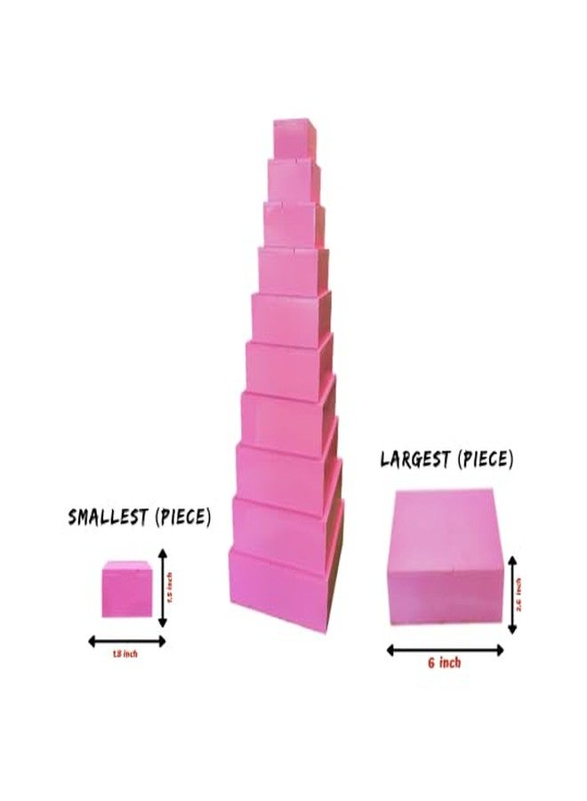 The Funny Mind Premium Montessori Pink Tower|Wooden sensorial Educational Toy|Fine Motor Skill & Hand-Eye Coordination Toy|Teaching Material for Kids|BIS Certified| Early Child Development - Image 2