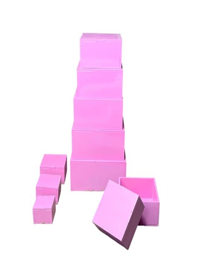 The Funny Mind Premium Montessori Pink Tower|Wooden sensorial Educational Toy|Fine Motor Skill & Hand-Eye Coordination Toy|Teaching Material for Kids|BIS Certified| Early Child Development - Image 5