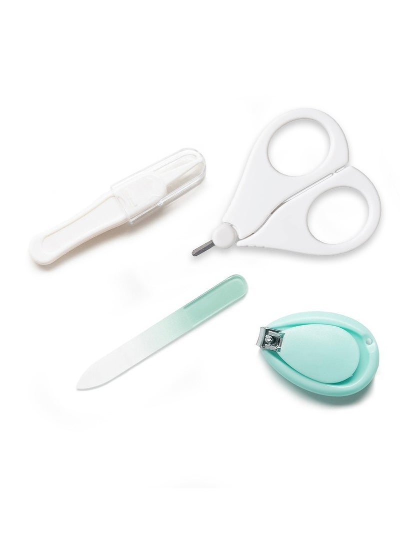 Baby First Care Set 4 Pcs High Quality Baby Nail Care Kit Newborn Baby Nail Scissors Nail Clipper Nail File with Baby Nose and Ear Cleaner (Pink x White)