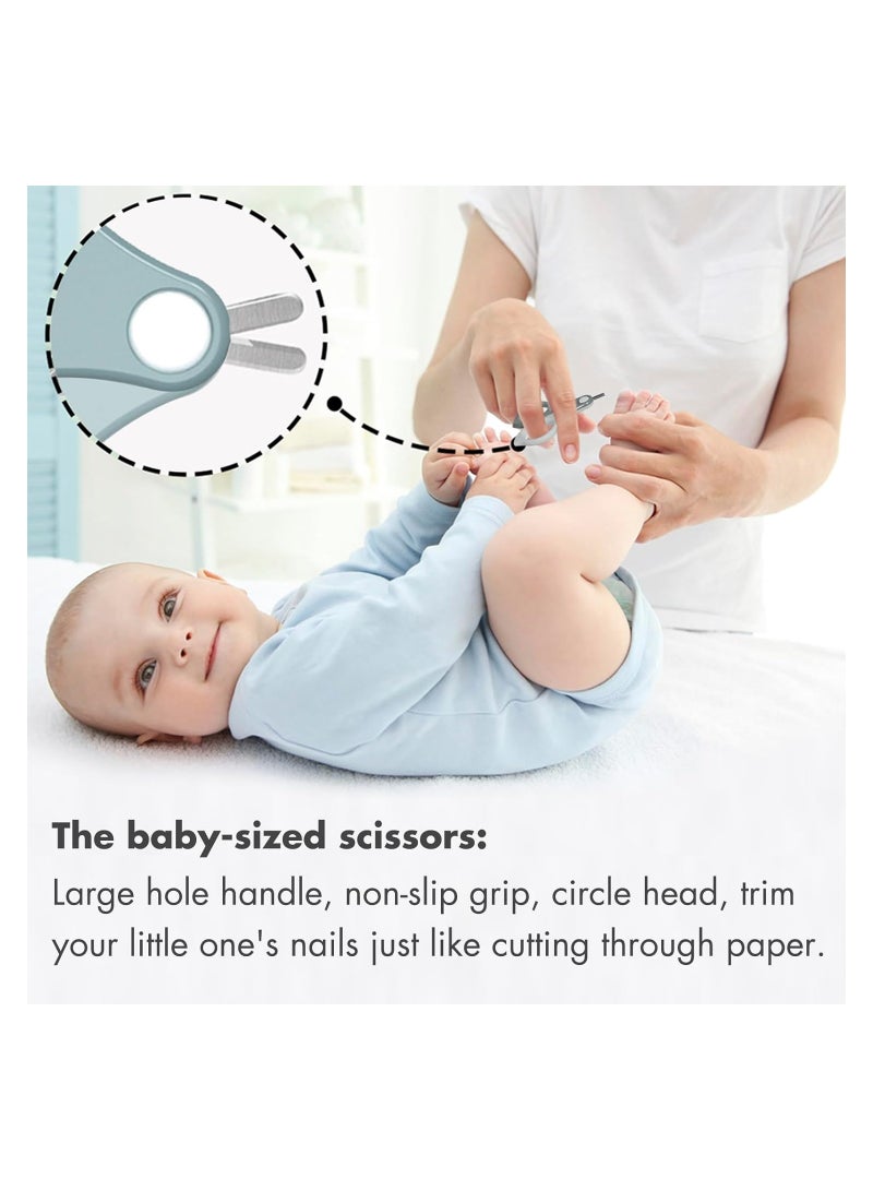 Baby First Care Set 4 Pcs High Quality Baby Nail Care Kit Newborn Baby Nail Scissors Nail Clipper Nail File with Baby Nose and Ear Cleaner (Pink x White)