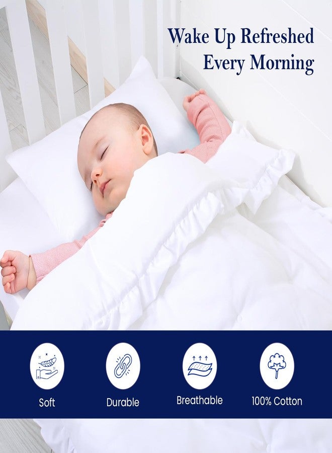 Ambition Home Toddler Travel Small Pillowcase 12x16 Inch White Solid Zipper Closer Pillow case Set of 2 PC Travel Pillow Cover 500 Thread Count 100% Egyptian Cotton Decorative Travel Pillow Cover - Image 4