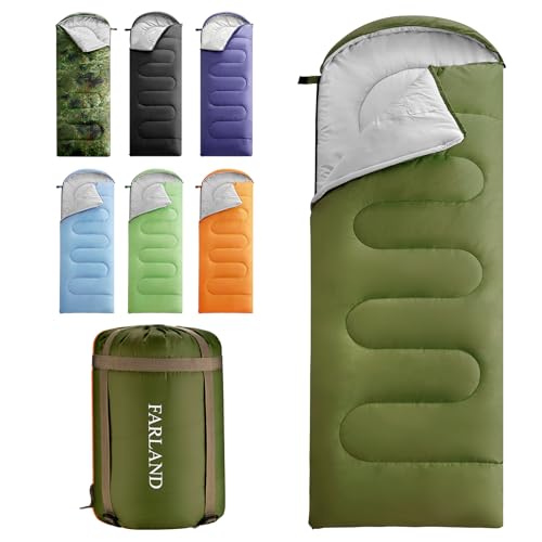 FARLAND Sleeping Bags 30℉ for Adults Teens Kids with Compression Sack Portable and Lightweight for 3-4 Season Camping, Hiking,Waterproof, Backpacking and Outdoors - Image 1