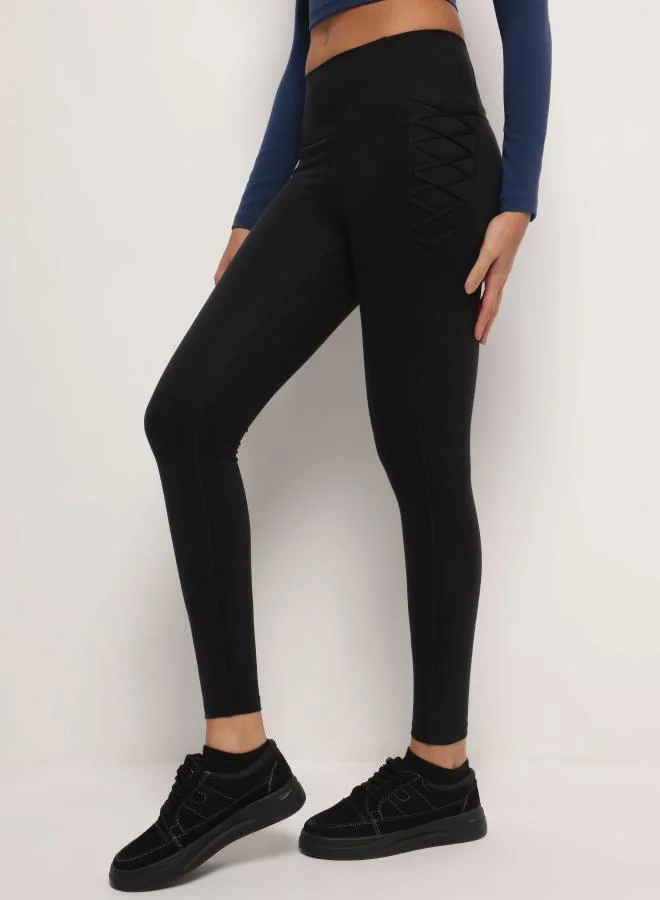 Zaecy  Sports Utility Leggings – Night Empyrean Black for Women | Best Price UAE