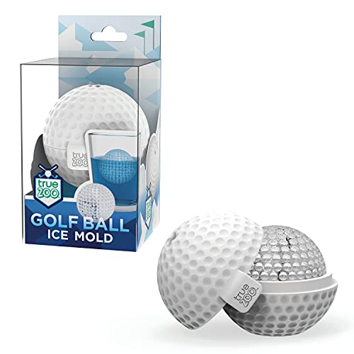 True Zoo Golf Ball Ice Mold Dishwasher Safe Novelty Silicone 2 Inch Ice Sphere Maker for Sports Fans, Set of 1 - Image 1