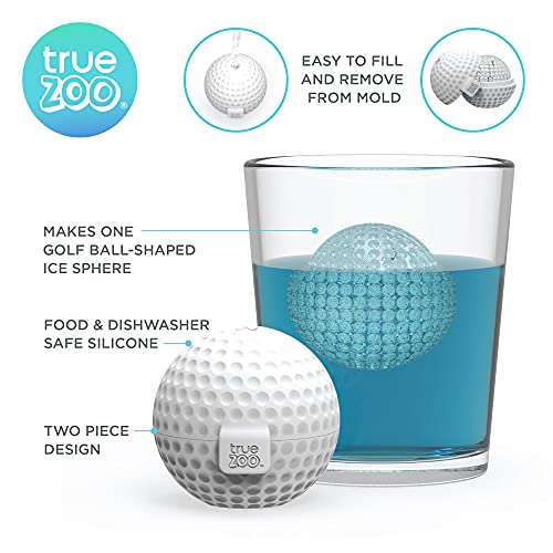 True Zoo Golf Ball Ice Mold Dishwasher Safe Novelty Silicone 2 Inch Ice Sphere Maker for Sports Fans, Set of 1 - Image 2
