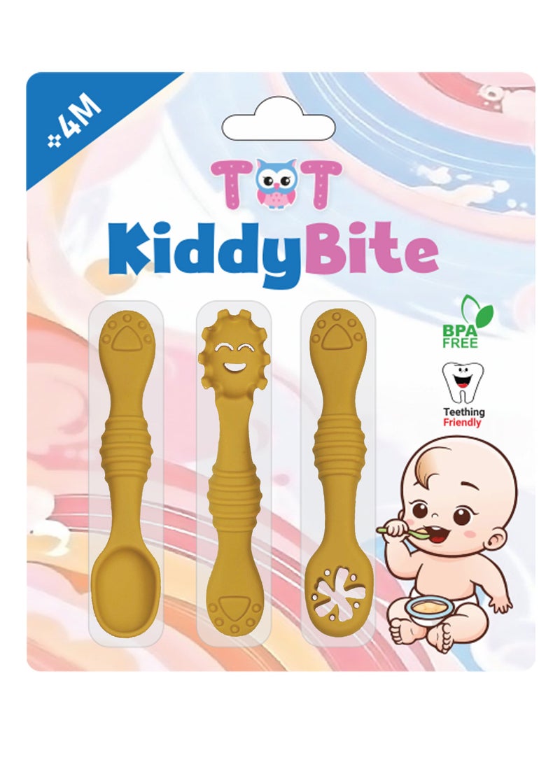 TOT TOT KiddyBite: Baby Silicon Spoons and Fork Set for Feeding  - Image 1