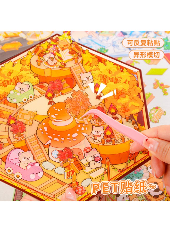 HELPS Creative Summer Solstice Bamboo Garden Cute Large Size Landscape Stickers Microscale Scene Children's Cut-free Three-dimensional Hand Account Stickers - Image 2