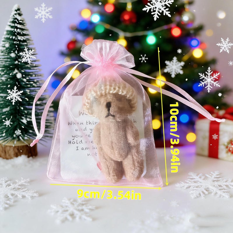 Dark Brown Worry Bear Pocket Hug Gift Set with Inspirational Card - Image 5