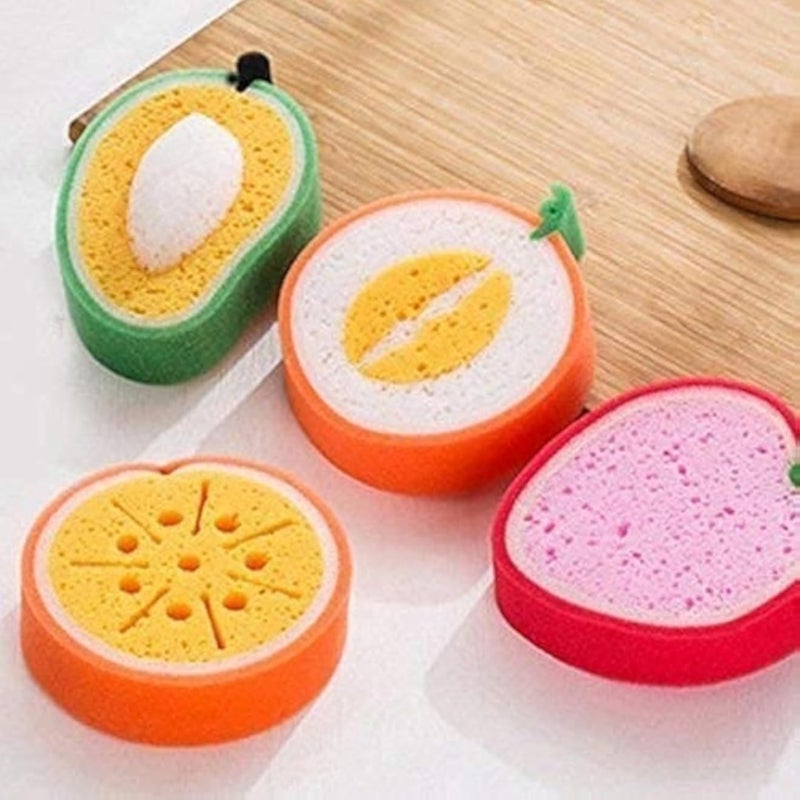 Fruit Shaped Bath Shower Sponges, Colorful Loofah Set, Baby Bath Flower, Multicolor