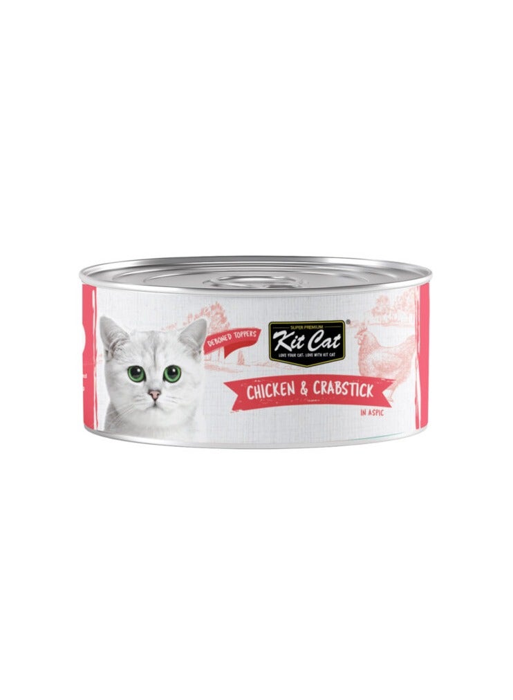 Kit Cat 24PC's Kit Cat Chicken & Crabstick Wet Cat Food 80g Cans - Image 2