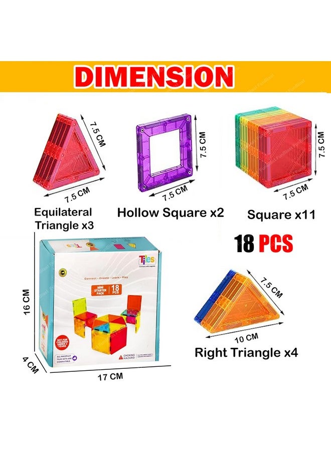 FunBlast FunBlast Magnet Building Blocks for Kids, Magnetic Blocks for Kids Toys for 3+ Yrs Old Boys Girls, DIY Educational STEM Toy for 3+ Years Kids, Learning and Construction Toys (18 Pcs)  - Image 2