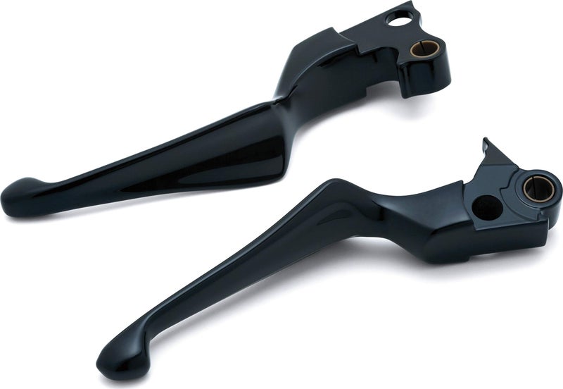 Kuryakyn 1847 Motorcycle Handlebar Accessory: Boss Blades Clutch and Brake Trigger Levers for 1996-2017 Harley-Davidson Motorcycles with Cable Clutch, Gloss Black, 1 Pair - Image 2