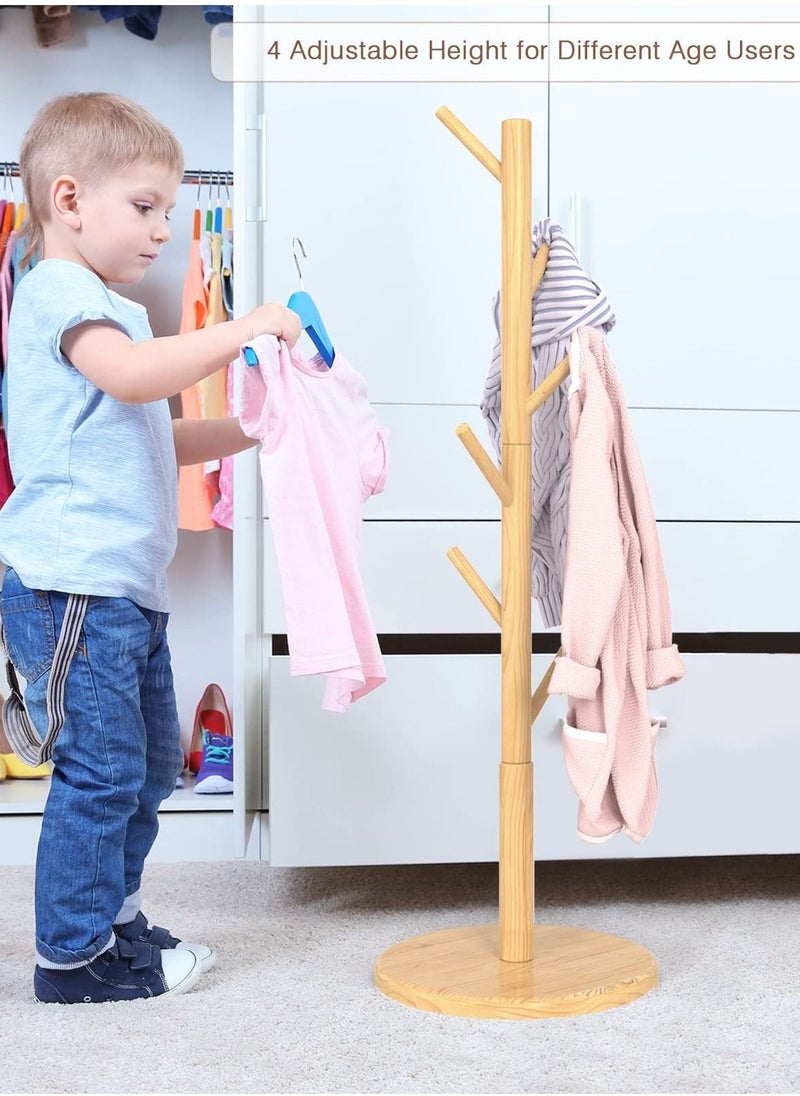 Arabest - Multifunctional Bedroom Simple Vertical Coat Rack with 8 Hooks Brown 175x38cm - Image 1