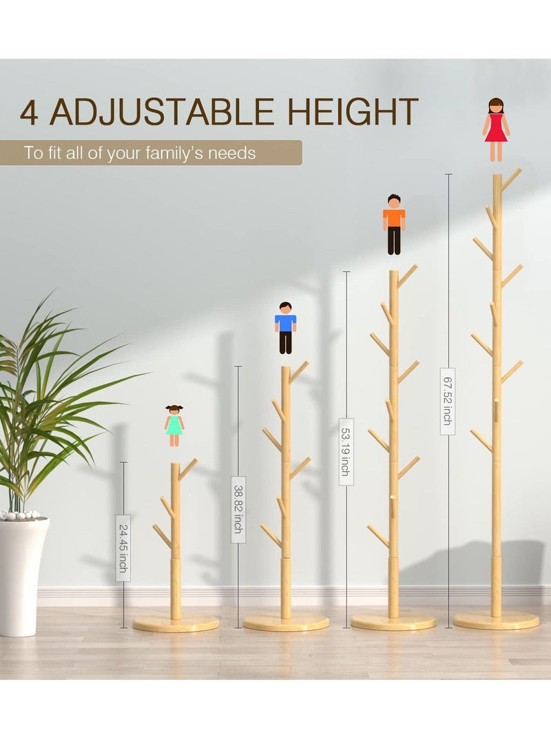 Arabest - Multifunctional Bedroom Simple Vertical Coat Rack with 8 Hooks Brown 175x38cm - Image 1