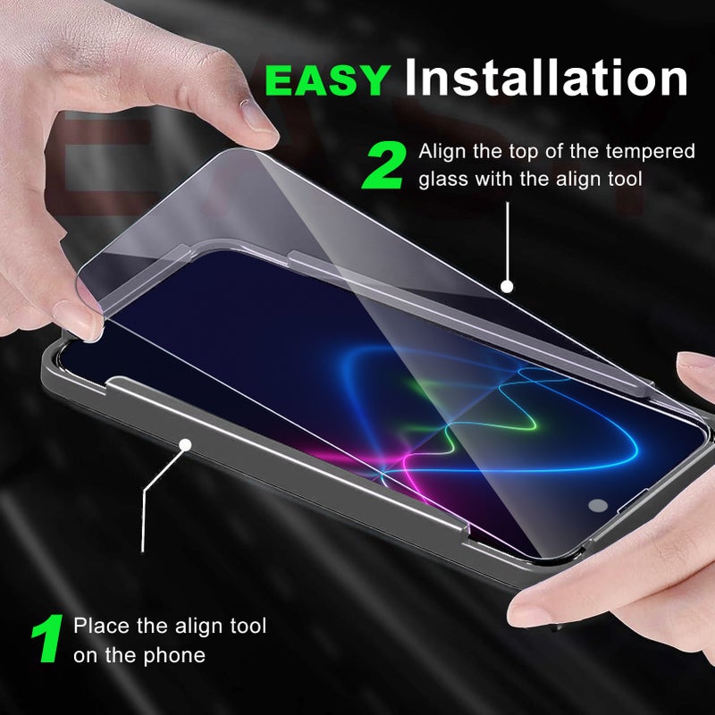 Blue Light Screen Protector Ultra Clear Tempered Glass Film Full Coverage Anti Blue Light Corning Glass Scratch Case Friendly Compatible With iPhone 15 6.1'' - Image 4