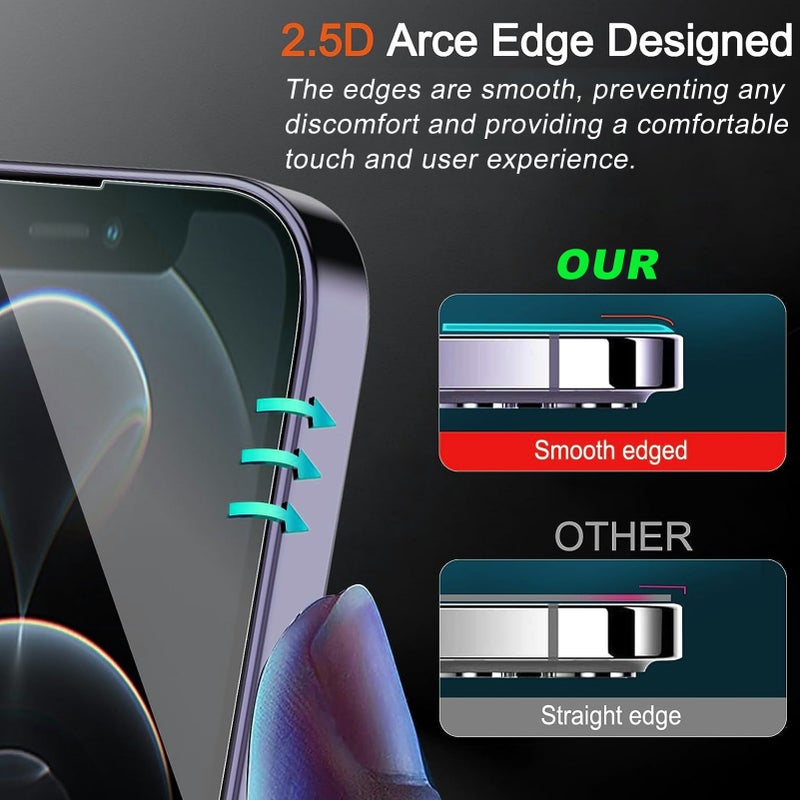 Blue Light Screen Protector Ultra Clear Tempered Glass Film Full Coverage Anti Blue Light Corning Glass Scratch Case Friendly Compatible With iPhone 15 6.1'' - Image 3