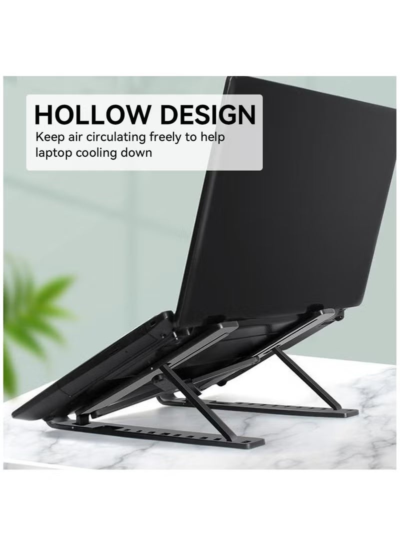 YoYoTech Universal Laptop Stand, Aluminum Alloy 6 Levels Height Adjustable Laptop Riser, Portable Ergonomic Desktop Holder Folding with Storage Bag - Image 5