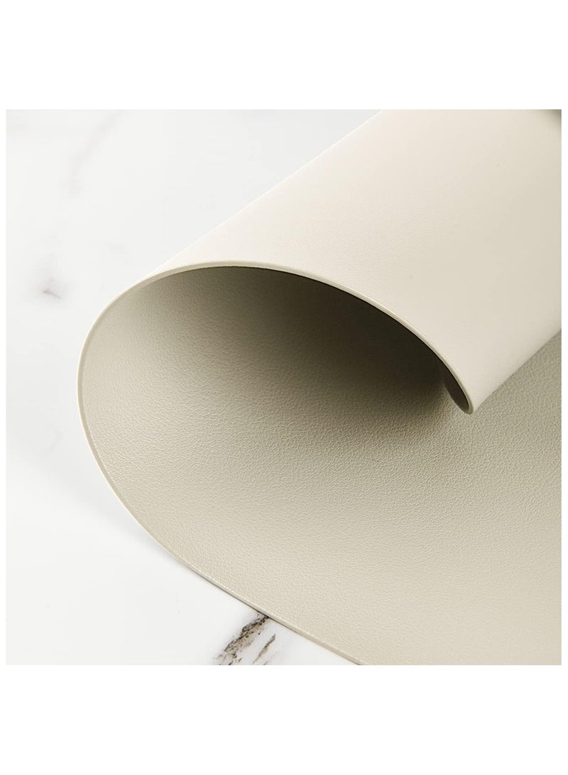 Vparty Leather Placemats Set of 4 Round Faux Leather Non-Slip Place Mats Wipeable Washable Placemats Heat Resist Placemats  - Image 3