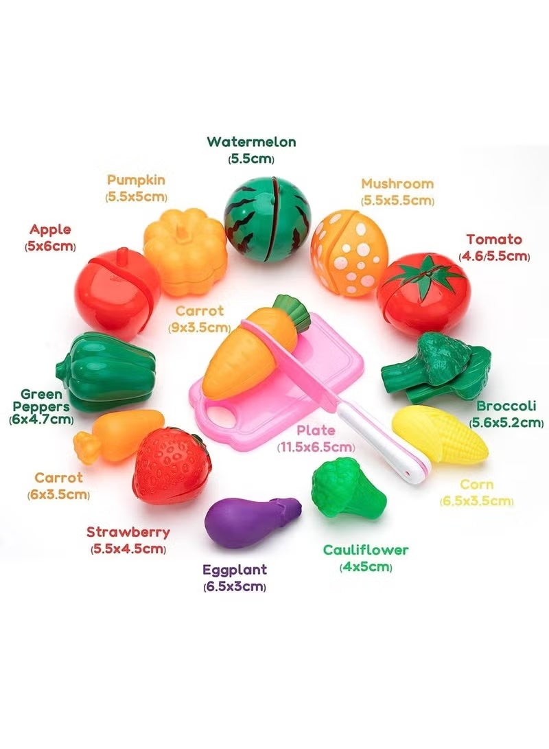 Kids Kitchen Playset 73Pcs Kitchen Accessories Toy Pretend Play Food Toys Cutting Fruit Vegetables Toys Simulation Kitchen Cooking Game with Pots and Pans Set  Plastic Kitchen Fake Food Educational Activity Toys Set for Kids Boys Girls Children - Image 4