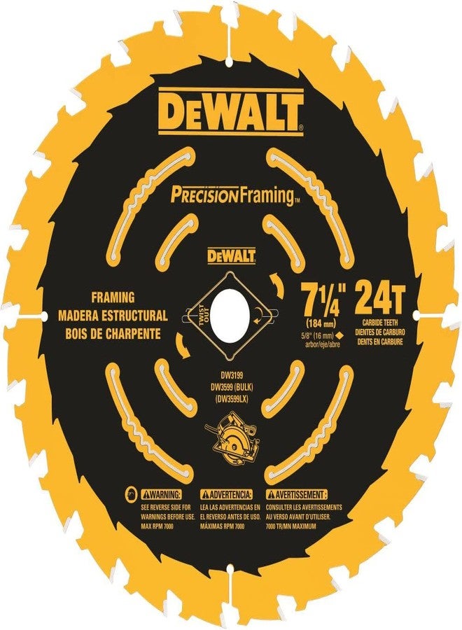 DEWALT Circular Saw Blade, 7 1/4 Inch, 24 Tooth, Framing (DW3599B10) - Image 1