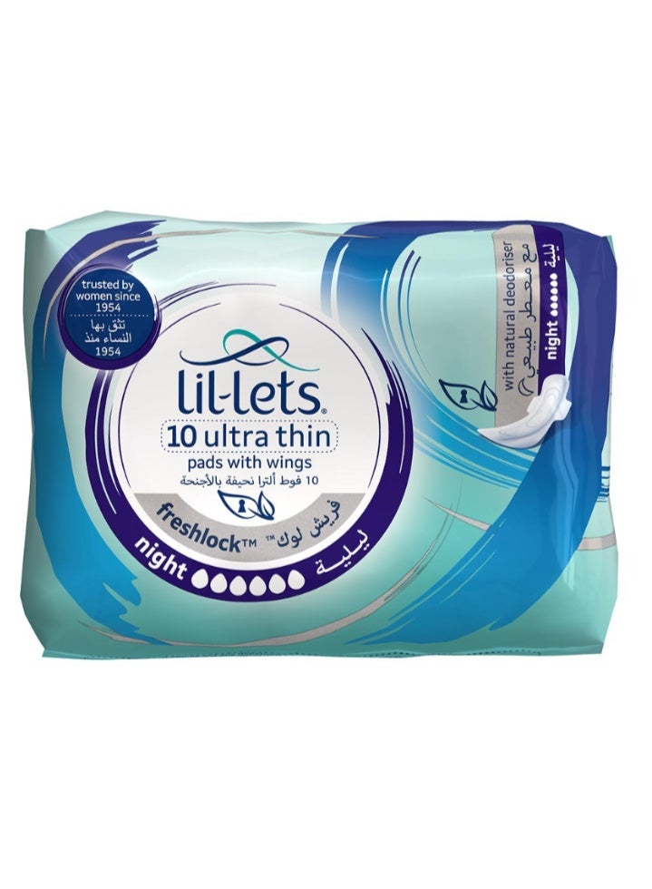lil-lets freshlock  ultra night pads 10s