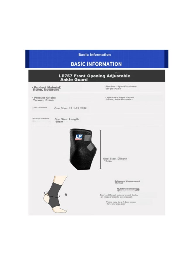 LP Lp757 Ankle Brace, Achilles Tendon Opening, Outdoor Sports, Ankle Joint Stabilization Support Brace, One Size Fits All  - Image 1