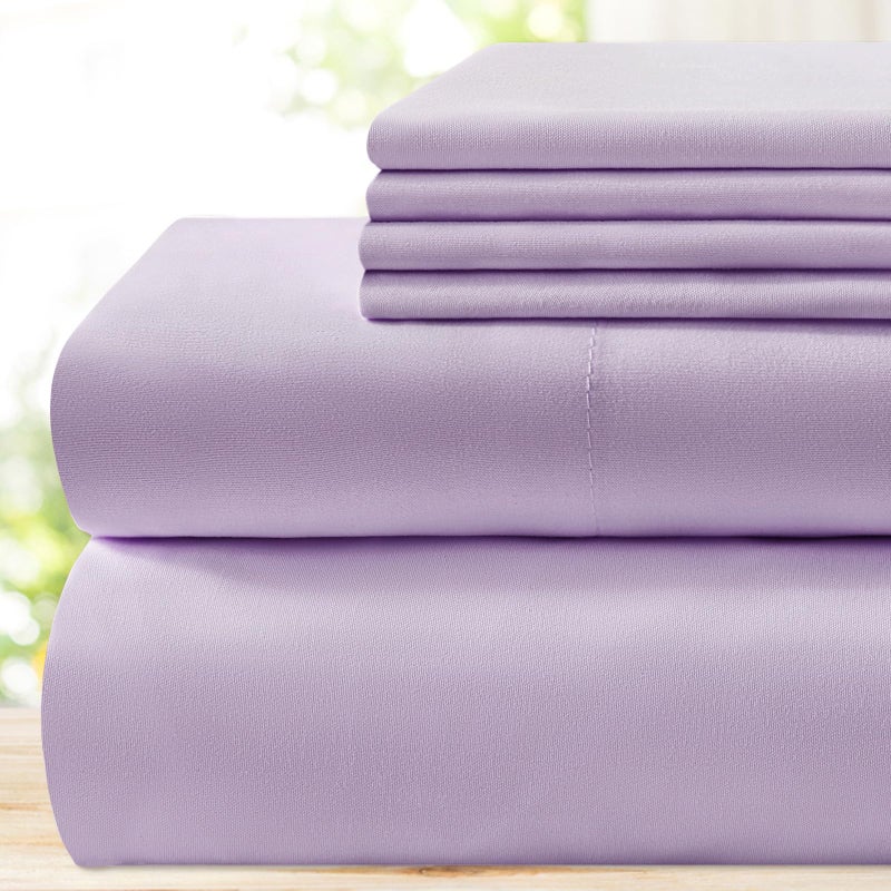 BYSURE 6 Pieces Bed Sheets Set(Full, Lavender) - Hotel Luxury Super Soft 1800 Thread Count 100% Microfiber Sheets with Deep Pockets, Wrinkle & Fade Resistant - Image 1