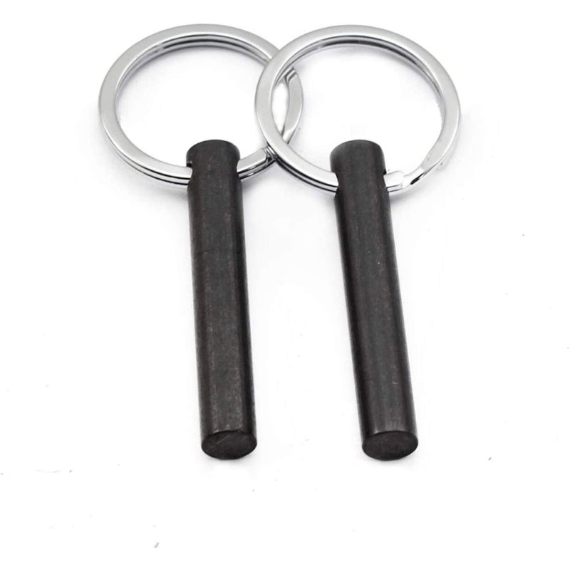 bayite Survival Drilled Ferrocerium Flint Fire Starter Rod with Keychain Ring 2 Inch Pack of 2 - Image 5