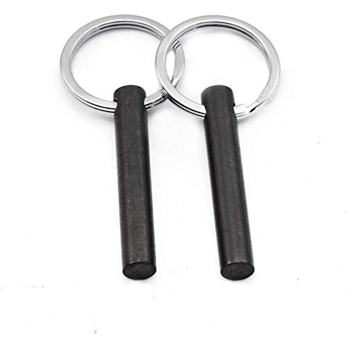 bayite Survival Drilled Ferrocerium Flint Fire Starter Rod with Keychain Ring 2 Inch Pack of 2 - Image 1