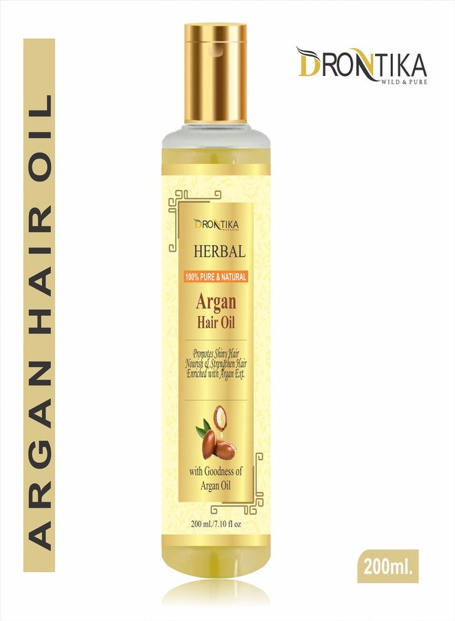 Drontika Herbal Moroccan Argan Hair Oil - Cold Pressed - No Mineral Oil & Silicones-For Shiny Nourished Hair - 200mL - Image 4