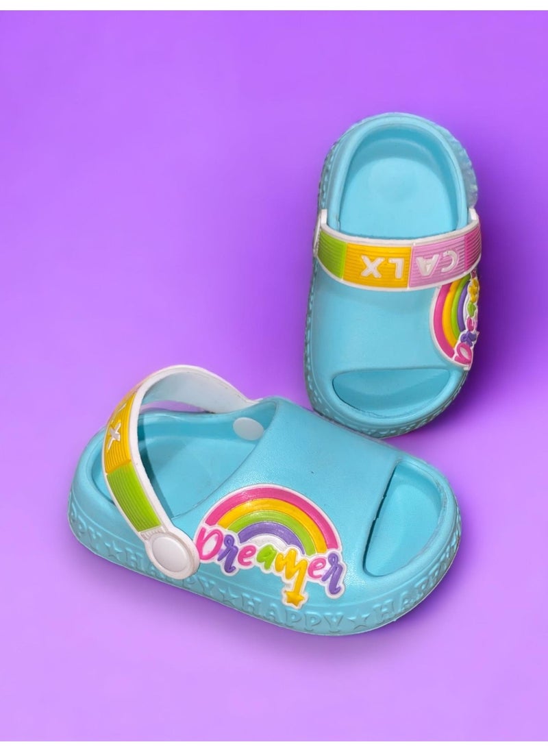 Calx Children's Blue Color Figured Yeezy Open-Front Anti-Slip Sandals Crocs Slippers  - Image 3