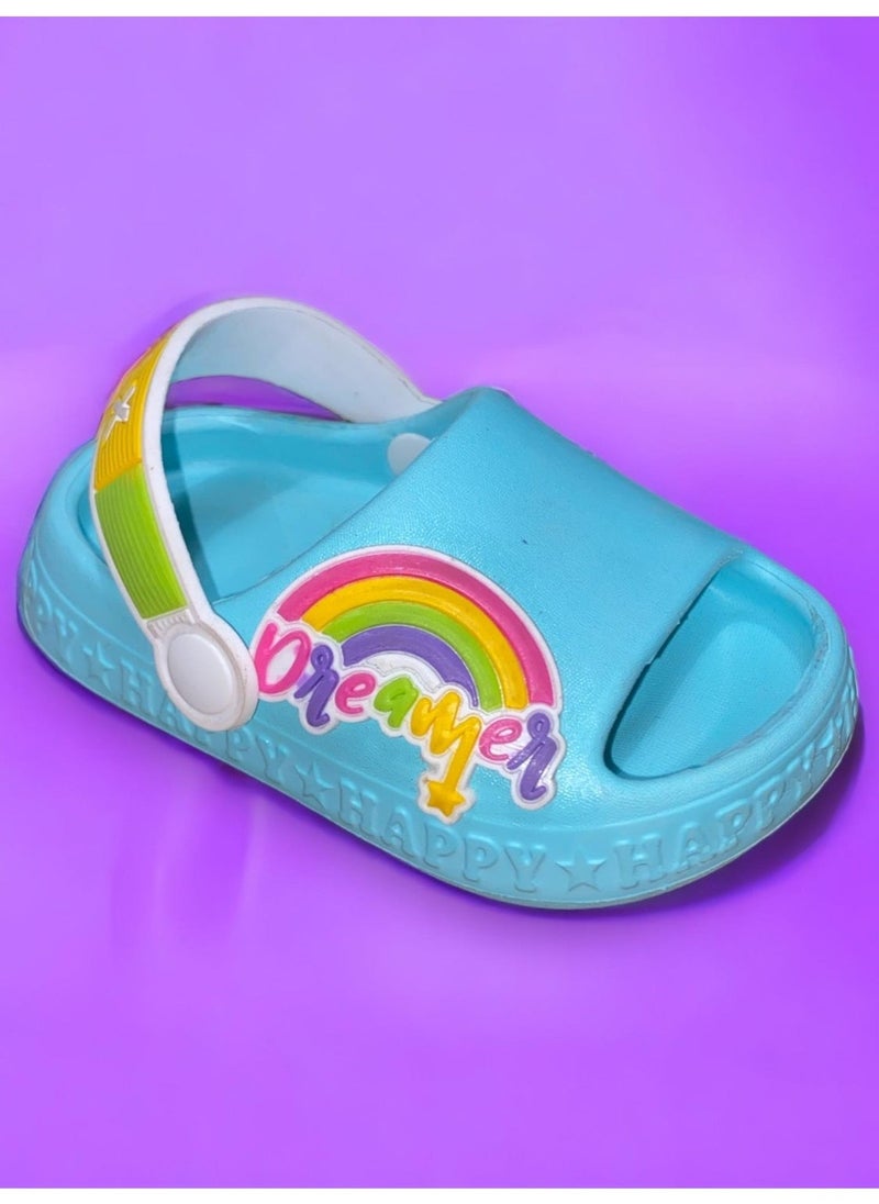 Calx Children's Blue Color Figured Yeezy Open-Front Anti-Slip Sandals Crocs Slippers  - Image 1
