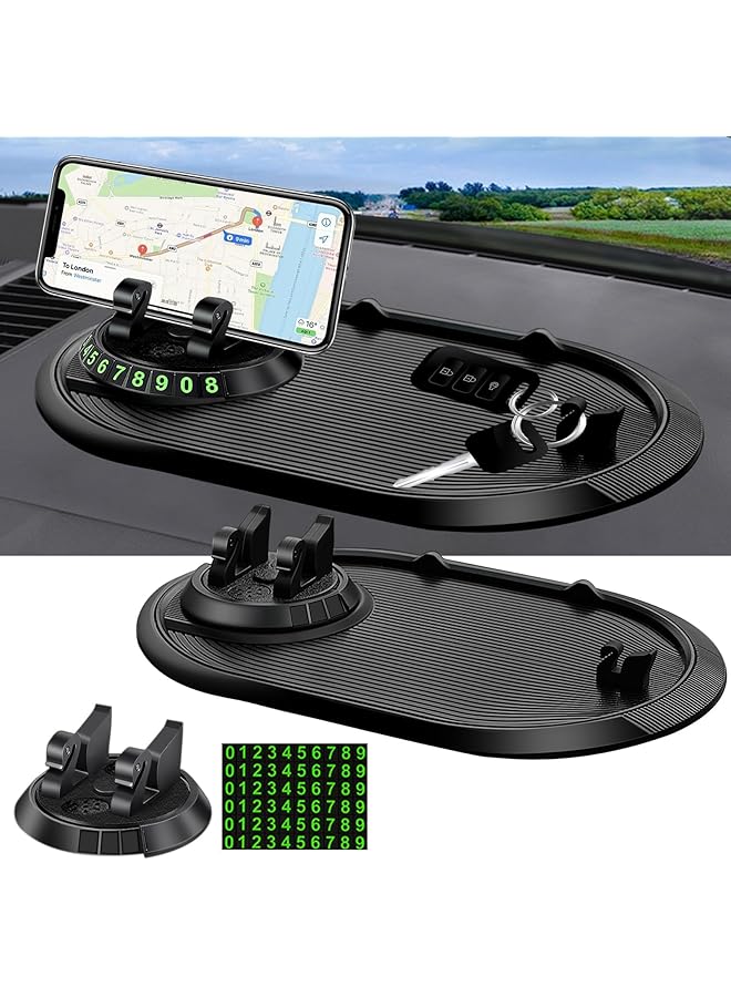 كاست ويف حامل هاتف للسيارة مضاد للانزلاق، حامل هاتف متعدد الاستخدامات دوار مضاد للانزلاق، حامل هاتف مضاد للانزلاق للسيارة، حامل هاتف محمول على لوحة القيادة، حامل هاتف للوحة القيادة للهواتف والمفاتيح والأدوات - Image 1