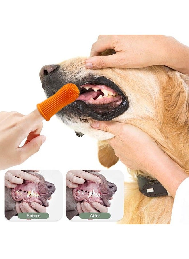 Degrees Dog and Cat Finger Toothbrush Cleaning Dog Fingers Silicone Brushing  Dental Care, 4 PCS (Blue, Pink, Orange, White) - Image 2