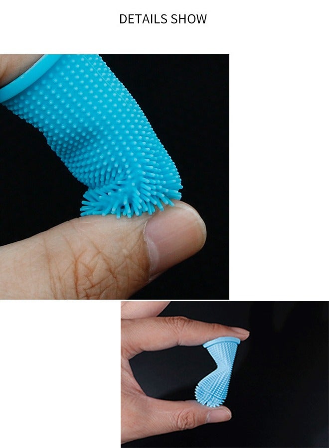 Degrees Dog and Cat Finger Toothbrush Cleaning Dog Fingers Silicone Brushing  Dental Care, 4 PCS (Blue, Pink, Orange, White) - Image 4