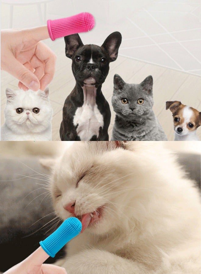 Degrees Dog and Cat Finger Toothbrush Cleaning Dog Fingers Silicone Brushing  Dental Care, 4 PCS (Blue, Pink, Orange, White) - Image 5