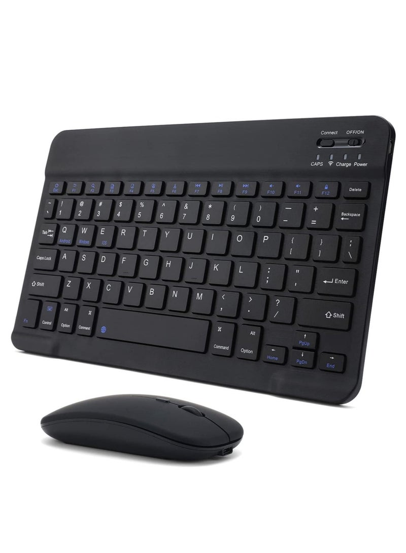 Rechargeable Bluetooth Keyboard and Mouse Combo Ultra-Slim Portable Compact Wireless Mouse Keyboard Set for Android Windows Tablet Cell Phone iPhone iPad Pro Air Mini, iPad OS/iOS 13 and above - Image 1