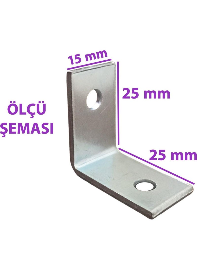 Glaswen 8 Pieces Furniture Cabinet Wall Stabilizer Corner Connection L Iron Square Earthquake Safety 25 x 25 x 15 mm  - Image 2
