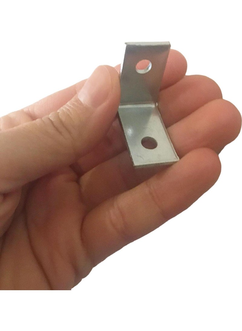 Glaswen 8 Pieces Furniture Cabinet Wall Stabilizer Corner Connection L Iron Square Earthquake Safety 25 x 25 x 15 mm  - Image 3