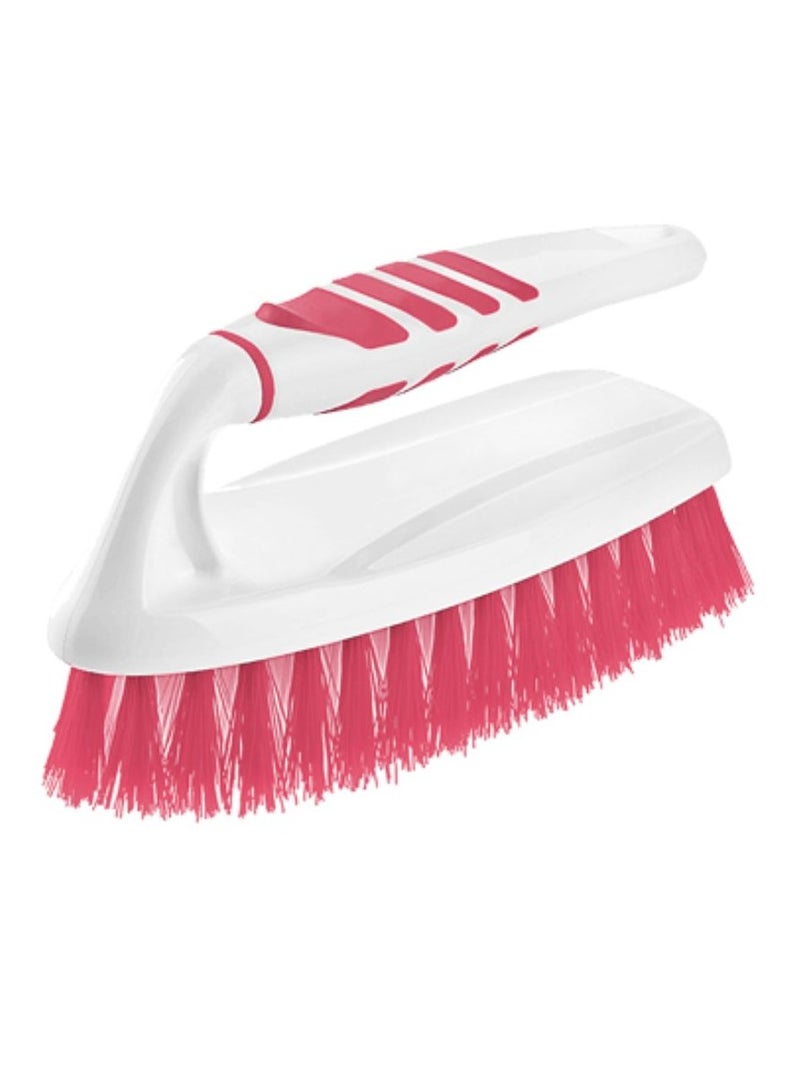 Titiz Plastic cleaning brush hand scrubbing brush with handle grip for easy cleaning floor & carpet. red  - Image 1